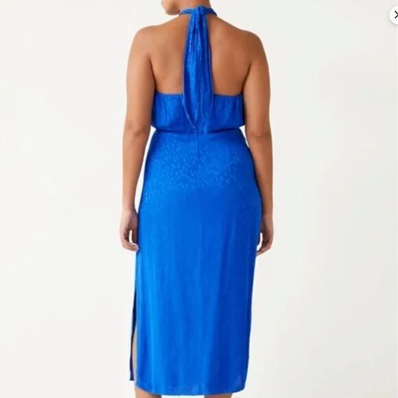 NWT & Other Stories Halter Cut Out Midi Sleeveless Dress Blue Sz 0 - Picture 4 of 12